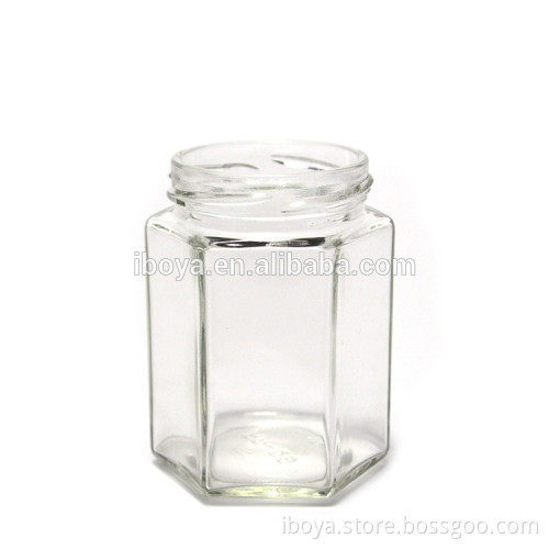 Wholesale 250Ml Small Capacity Oval Hexagon Glass Jar